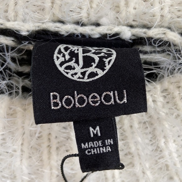 Bobeau Women’s Eyelash White Colorblock Pullover Sweater Size Medium NWT - Picture 7 of 10